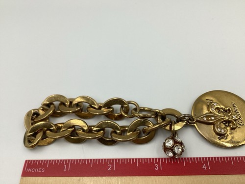 Juicy Couture Royal Bracelet Vintage With 3 Charms Gold Tone - Picture 3 of 9