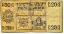 [#42864] Banknote, Netherlands, 20 Gulden, 1926, VF