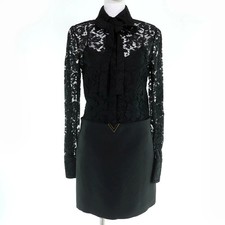 VALENTINO 1B3VA050360 Ladies Dress Tie Lace Ribbon Black Size 38 Italy