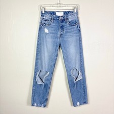 Mother Superior Distressed High Waisted High Rise Tomcat Jeans in The Confession
