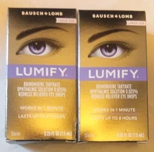 !SALE 2 Large Lumify Eye Drops. 7.5 ML  NEW FREE SHIPPING USA 2027 EXPIRATION!  