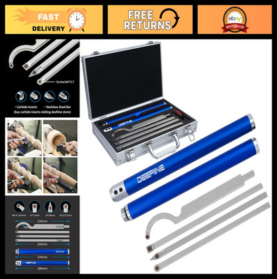 Carbide Tip Wood Lathe Tool Kit - Roughing & Finishing Tools, Interchangeable Ha