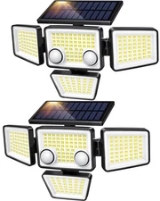 Solar Outdoor Lights - 3000LM 188 LED Motion Sensor Outdoor Lights, 4 Heads S...