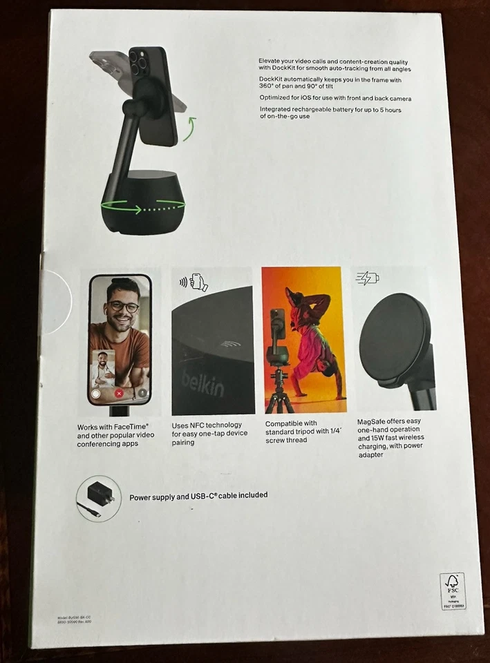 Belkin Soporte de Seguimiento Automático Pro con DockKit, Banco de Alimentación 20K y Paquete de Cable USB-C Foto 3 de 4