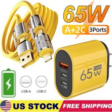 65W Super Fast Charging USB Type C Wall Charger For Samsung iPhone Android Phone