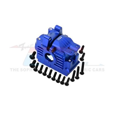 GPM TRX Rustler, Slash, Hoss, XO-01 4x4 Aluminium Getriebebox hinten blau / GPMR