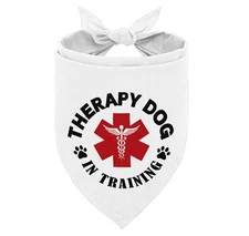 J14 Therapy Dog Scarf, Pet Bandana in White Printing 25*17IN, 06 