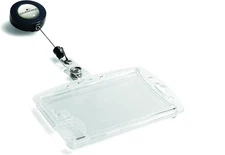 Shell-Style ID Pass Holder 2.75"x4" with Retractable Reel, Pack of 10