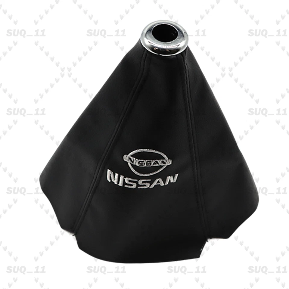Car Shift Knob Shifter Boot Cover Black PVC Leather Sport Universal For N-issan Foto 2 de 4