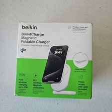 Open Box Belkin MagSafe BoostCharge Magnetic Foldable Charger Qi2 Tested