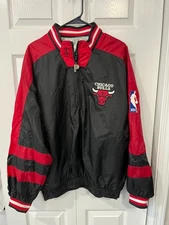 Vintage Pro Player 90s Chicago Bulls Reversible Windbreaker Pullover Jacket XL