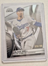 Blake Snell 15/199 - 2025 Topps Chrome Black Silver Refractor LA Dodgers