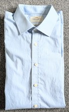 Hawes & Curtis Men's 17.5 37 Light Blue Cotton Long Sleeve Shirt Excellent cond