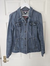 Tommy Hilfiger Denim Jacket Size Large P2P 19.5" Blue Pockets Long Sleeves 
