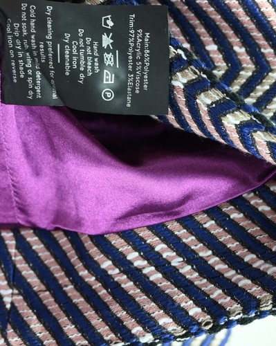 Elk "Aiira" boxy fit short jacket in pink/steel blue size UK14 - Picture 16 of 16