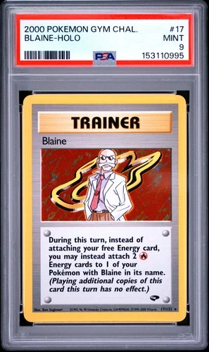 2000 POKEMON GYM CHALLENGE #17 BLAINE-HOLO PSA 9