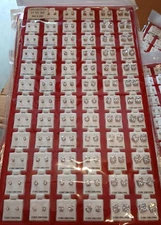 *NEW* Wholesale Lot 72 Pairs Cubic Zirconia CZ Earrings Princess Brilliant Cut