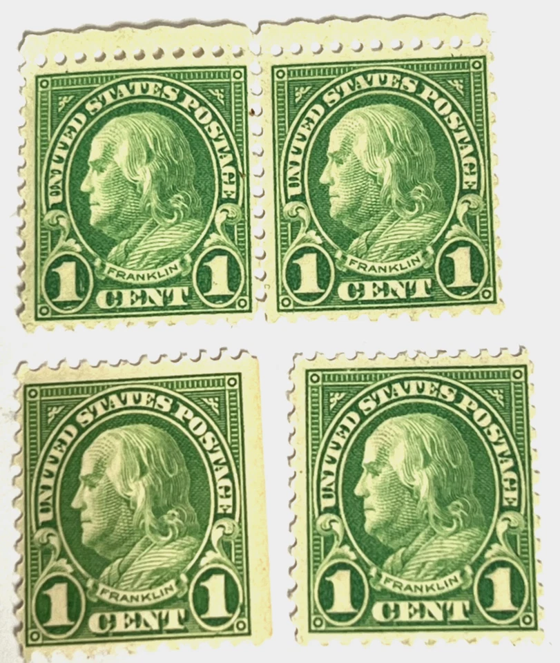 1890s Mixed Lot of 15 Green Benjamin Franklin 1 Cent US Postage Stamp Unused OG - Image 4 of 4