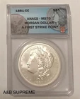 1881 MORGAN CC SILVER DOLLAR ANACS MS 70 FIRST STRIKE CARSON CITY FIJI MINT
