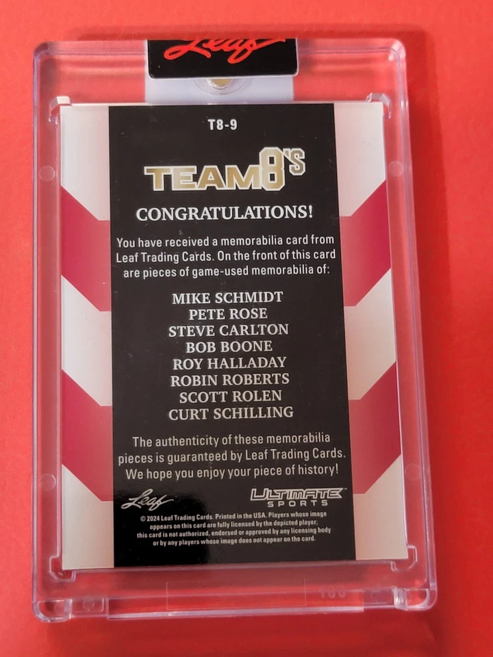 Pete Rose JERSEY CARD #3/6 Mike Schmidt SCOTT ROLEN Bob Boone STEVE CARLTON BAT - Image 3 of 3