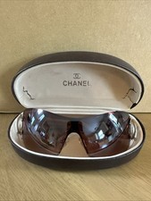 Pre-Owned Chanel Women's Vintage Y2K 4126 Shield Sunglasses Brown Gradient Lens