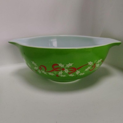 PYREX WEIHNACHTSSTECHPALME ASCHENPUTTEL SCHALE GRÜN MERRY CHRISTMAS FROHES...