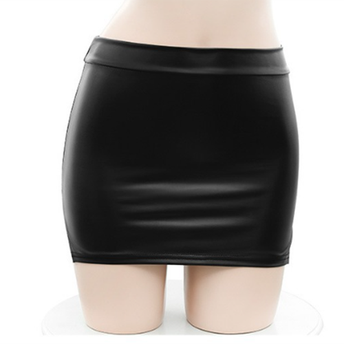 Slim Fit Faux Leather Skirt for Cosplay and Streetwear with High Waist - Picture 5 of 14