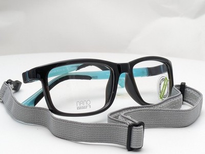 Nano Vista Fangame Glow 3.0 10 Black Blue Kids Eyeglasses Frames 50-15-133