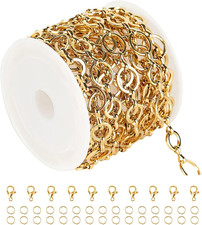 Gold Plated Stainless Steel Chains for Jewelry Making, round Circle Link Chain B