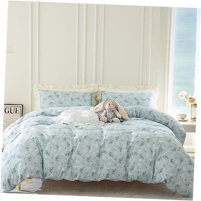 King Comforter Set Floral 3 Pieces Soft Cute Floral King(90''x104'') Blue Floral