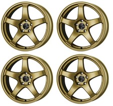 Genuine Enkei Wheels Pf05 17x7.0j 45 5x114.3 Gold Set Of 4