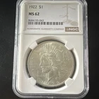 1922 Peace Dollar $1 Silver Coin NGC MS62 Philadelphia KM#150 8684195-043