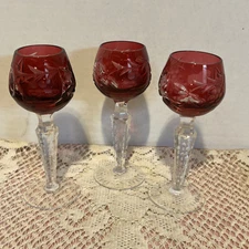 Ajka Cut To Clear Cordials-Cranberry-Set Of 3