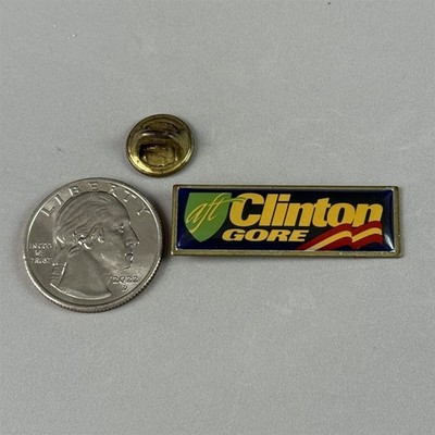 Vtg 1990s Clinton Gore AFT Federation Of Teachers Campaign Pin Pinback #54301