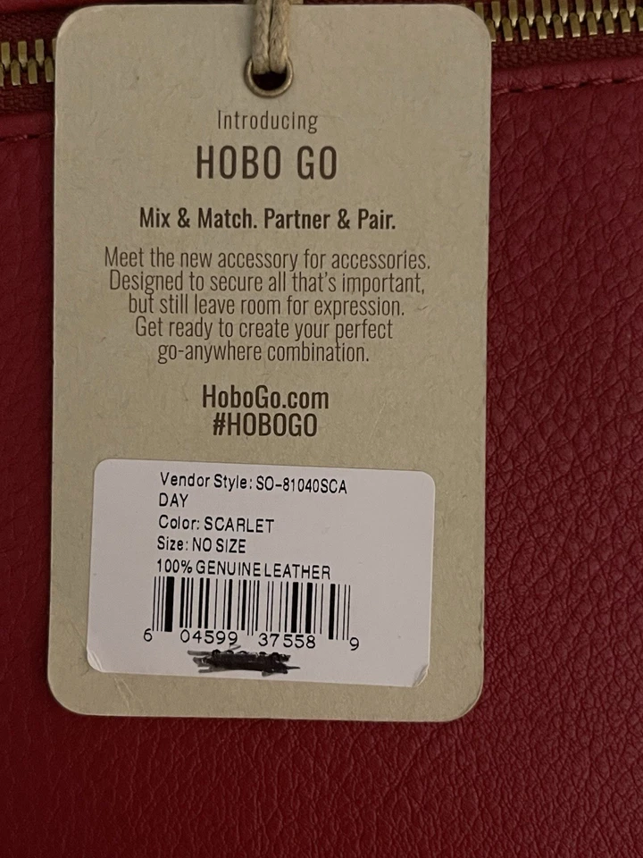 Bolso sin asas HOBO rojo vibrante NUEVO Foto 4 de 4