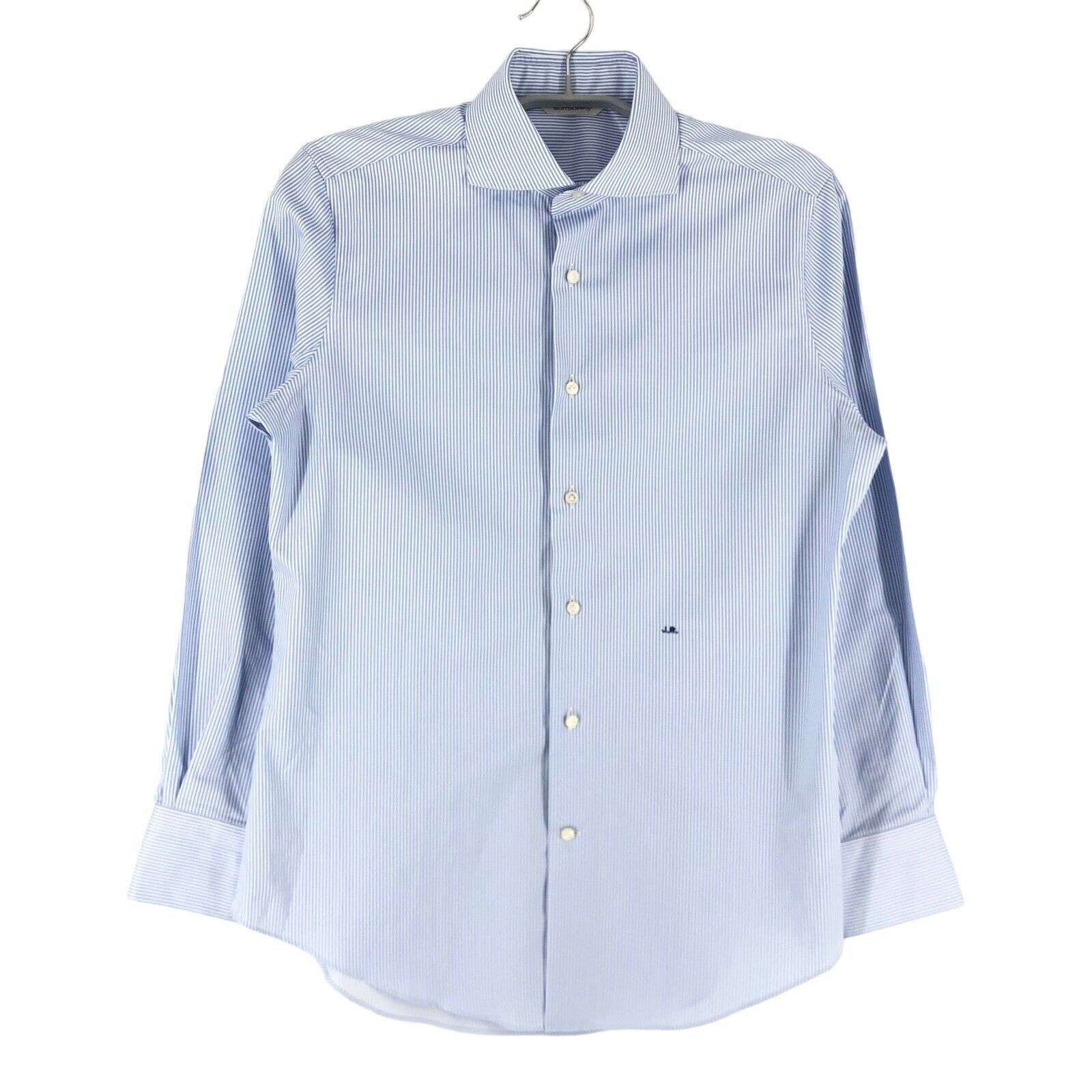 Camisa Formal De Rayas Azul De Algodón Extra Slim Fit Talla S