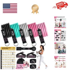 Resistance Bands with Handles for Women, 5 Level Exercise Bands Workout Bands...