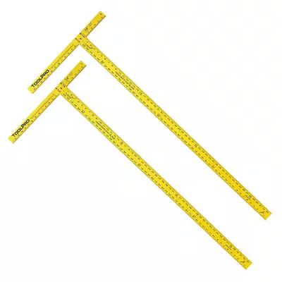 #ad ToolPro Drywall T Square 54 in. Yellow Heat Treated Aluminum Heavy Duty 2 Pack $83.60