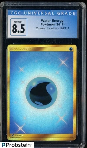 2017 Pokemon Crimson Invasion #124 Water Energy CGC 8.5 NM-MT+