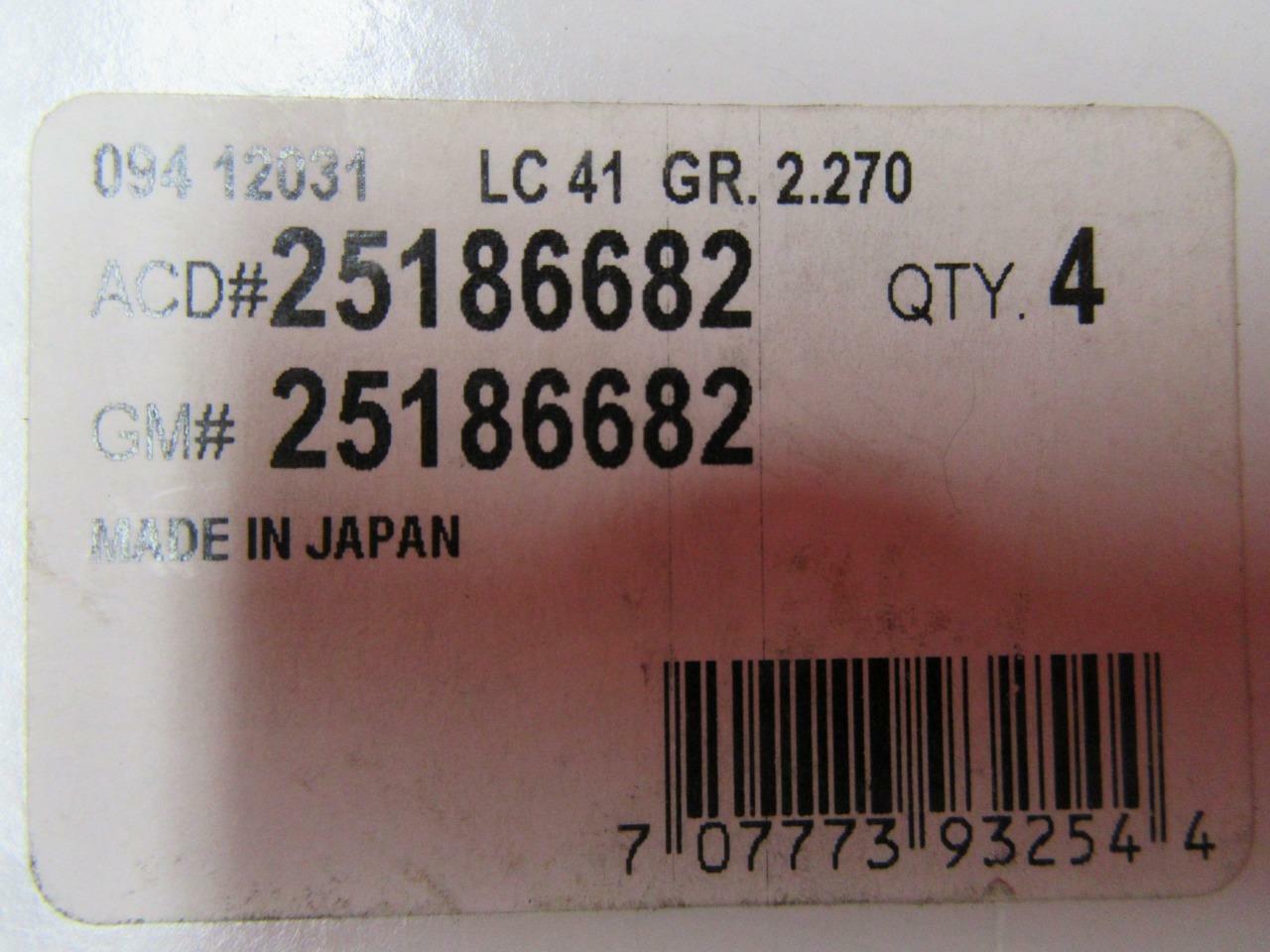 Set of 4 New ACDelco #25186682 GM# 25186682 Spark Plugs