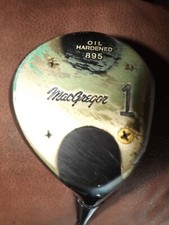 Vintage Macgregor 895 oil hardened driver steel shaft persimmon wood S flex