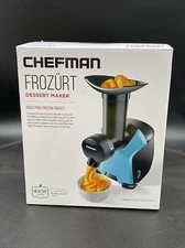 Chefman Frozurt Frozen Yogurt Dessert Maker RJ51 Black and Blue, TESTED