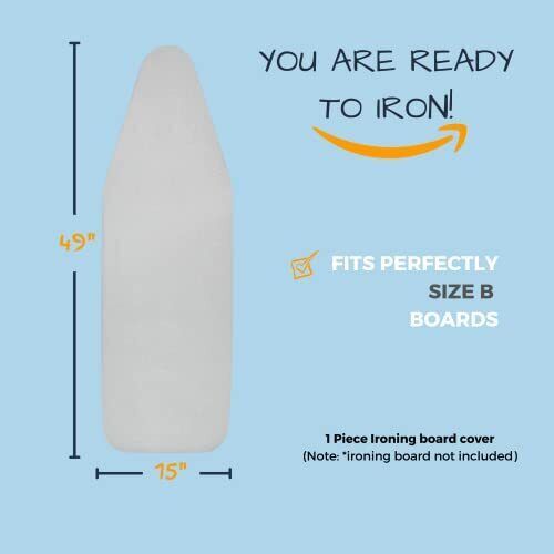 Ironing Board Cover and Pad with Standart Size 15x49, Adjustable Elastic Edge