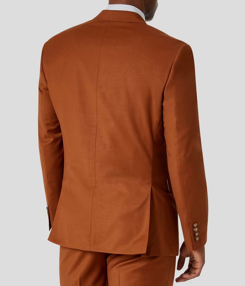 Tayion Collection Men's Brown Solid ClassicFit 2Piece Jacket Pants