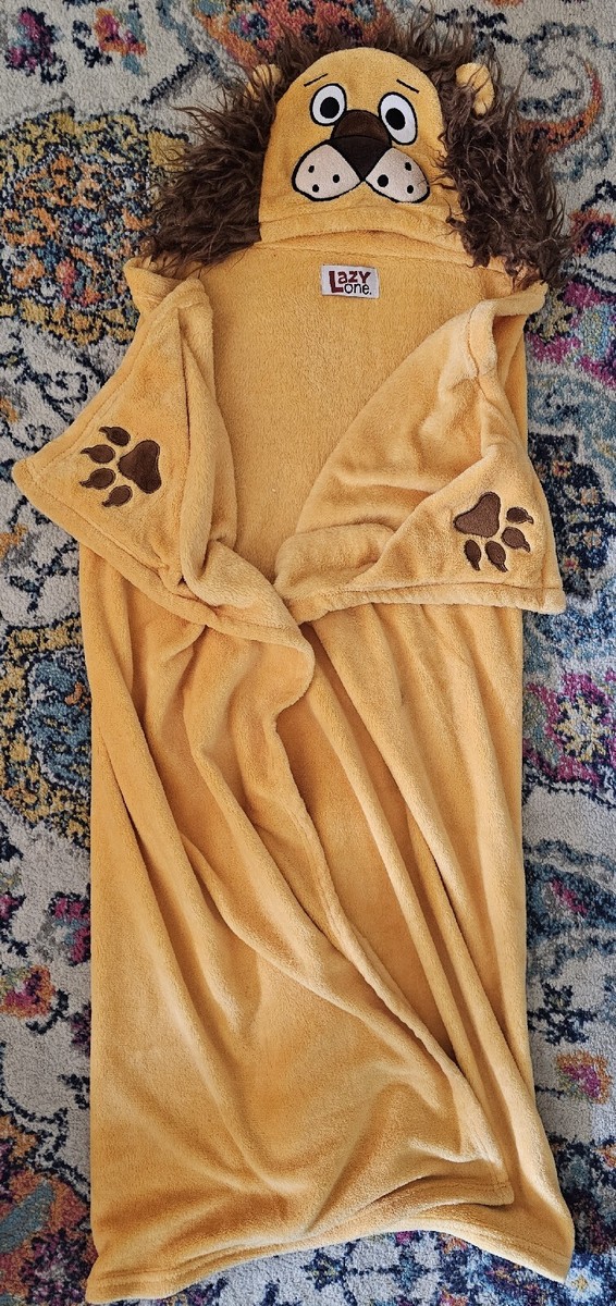 Lazy One LION Animal Blanket Hoodie Kids Wearable Warm Hood