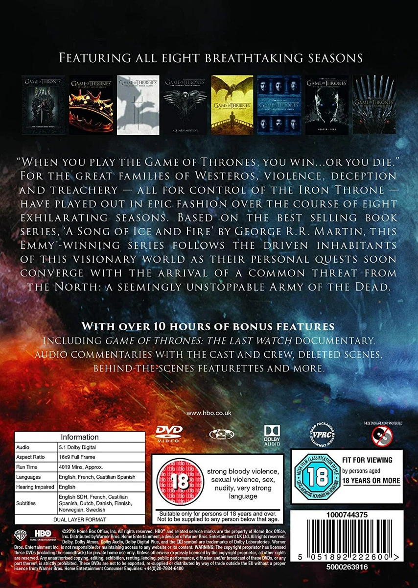 Game Of Thrones Complete Season 1 Dvd Cover