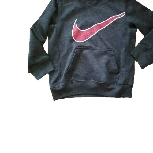 NIKE Therma - Fit Hoodie Sweatshirt Pullover Kids Size 5 Red Gray / Grey - Picture 2 of 8