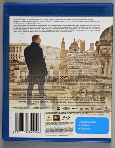 SKYFALL Danial Craig JAMES BOND 007 2012 Aus BLU-RAY - Picture 2 of 3
