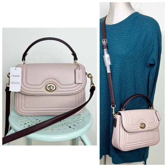 Coach Marlie Top Handle Satchel In Colorblock With Border Quilting