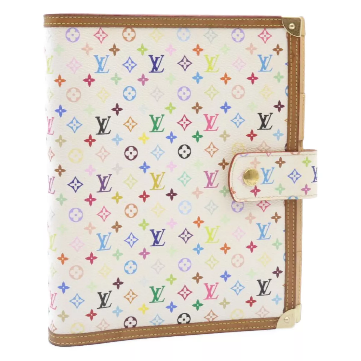 LOUIS VUITTON Multicolor Agenda GM Day Planner Cover White R20894 LV  am701sA